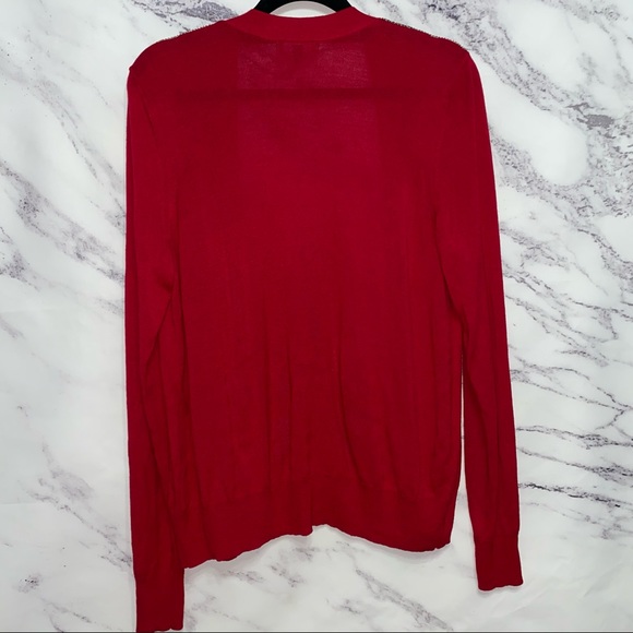 GAP Red Open Front Cardigan Sweater - Picture 5 of 6